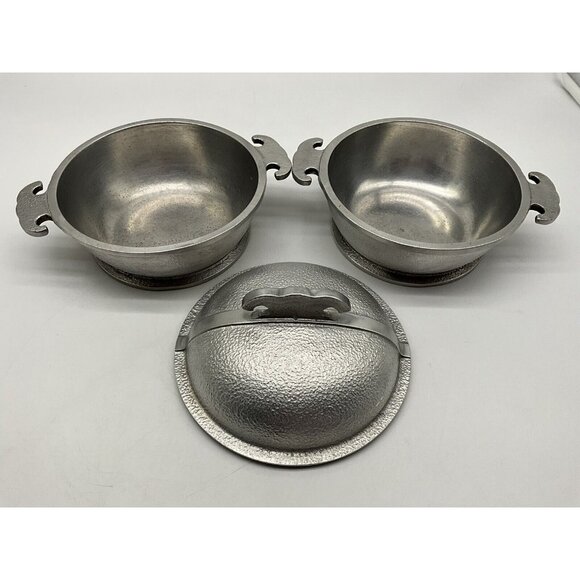 Guardian Service Hammered Aluminum Vintage 1940s Dutch Oven Cookware Set of 3 - Picture 7 of 14